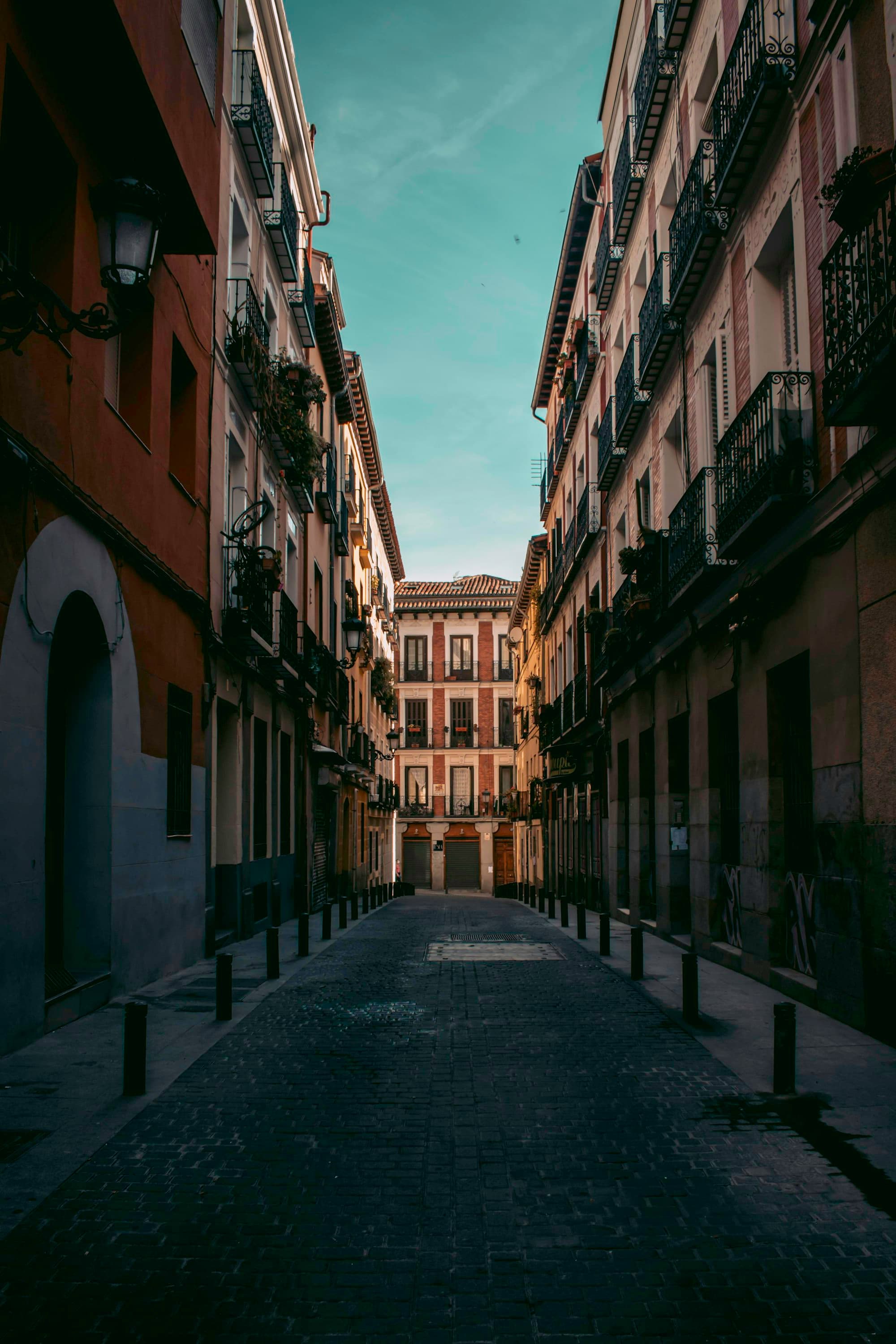 A quiet street in Barrio de las Letras, Madrid's old literary quarter